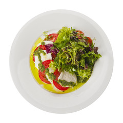 salad caprese with mozzarella and tomato