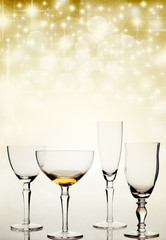 New Year's at midnight with champagne glasses