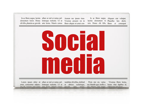 Social Media Concept: Newspaper Headline Social Media