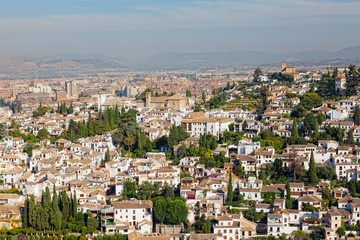 Fototapeta premium View of the Arab quarter at sunrise, Granada, Spain