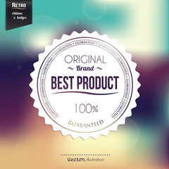 Retro stamp, sticker, tag, label, badge on color background.