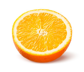 Orange. Half of fruit isolated on white background