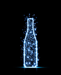 Abstract bottles with grunge splashes and light, easy editable