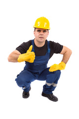 worker isolated in white