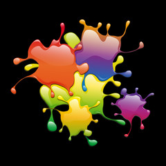Colored splashes in abstract shape