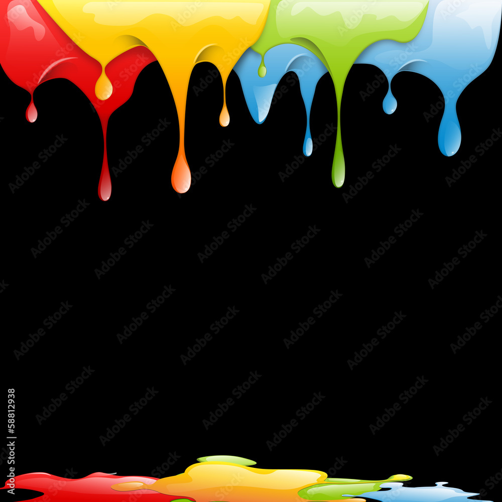 Wall mural colored splashes in abstract shape