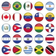 American Flags Round Icons
