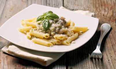 penne with fish and basil