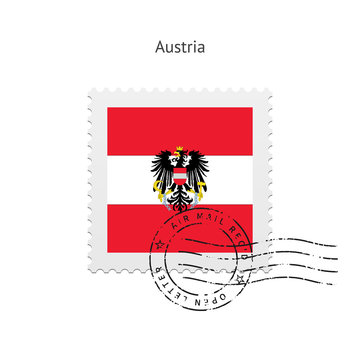 Austria Flag Postage Stamp.
