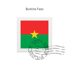 Burkina Faso Flag Postage Stamp.