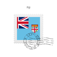 Fiji Flag Postage Stamp.