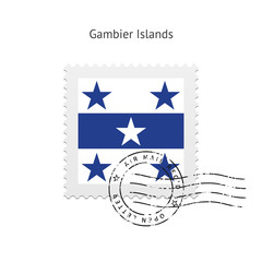 Gambier Islands Flag Postage Stamp.