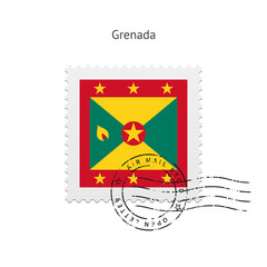 Grenada Flag Postage Stamp.