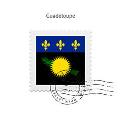 Guadeloupe Flag Postage Stamp.