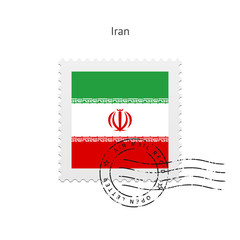 Iran Flag Postage Stamp.