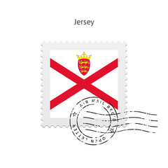 Jersey Flag Postage Stamp.