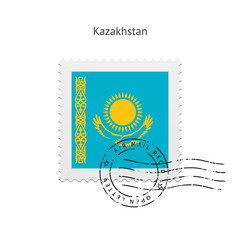 Kazakhstan Flag Postage Stamp.