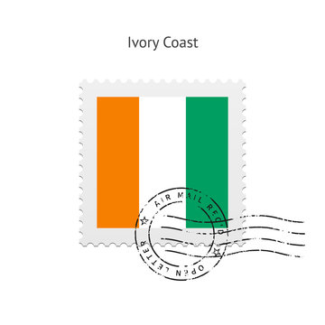 Ivory Coast Flag Postage Stamp.