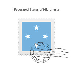 Micronesia Flag Postage Stamp.