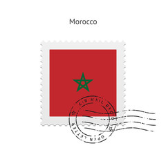 Morocco Flag Postage Stamp.