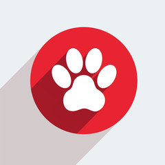 Vector red circle icon  on gray background. Eps10