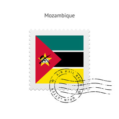 Mozambique Flag Postage Stamp.