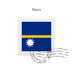Nauru Flag Postage Stamp.