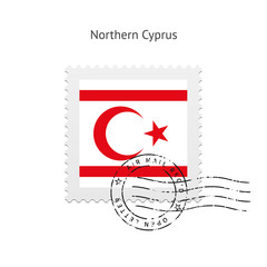 Northern Cyprus Flag Postage Stamp.