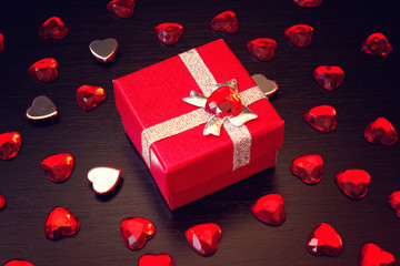 red gift box for valentine's day