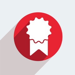 Vector red circle icon  on gray background. Eps10
