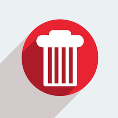Vector red circle icon  on gray background. Eps10
