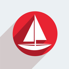 Vector red circle icon  on gray background. Eps10