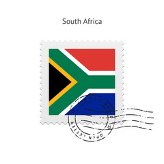 South Africa Flag Postage Stamp.
