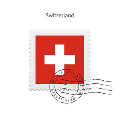 Switzerland Flag Postage Stamp.
