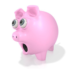 Shocked piggy bank