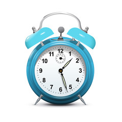 Alarm clock blue isolated on white - vector