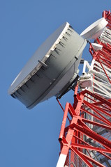 Tower of communication with antennas