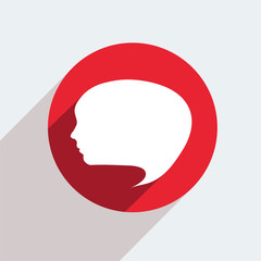 Vector red circle icon  on gray background. Eps10