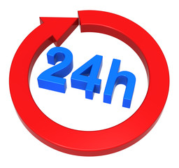 24 hours delivery sign.