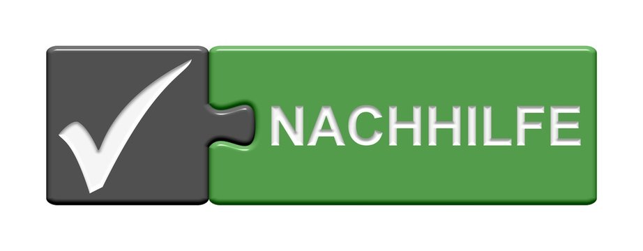 Puzzle-Button grau gr&uuml;n: Nachhilfe