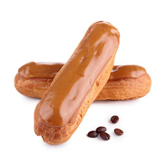 coffee eclair isolated