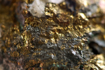 Golden gem background. Macro