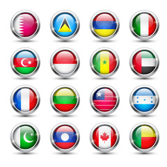 World flag glass icons