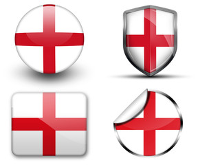 Fototapeta premium England flag button sticker and badge