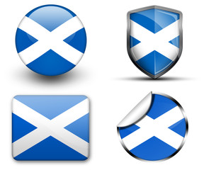 Scotland flag button sticker and badge