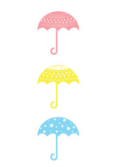 set of colorful umbrella