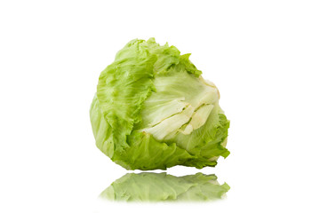 green cabbage isolated on white background