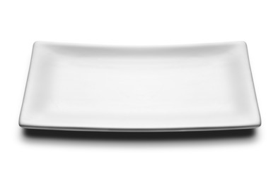 white rectangular plate isolated on white