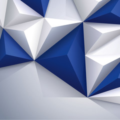 Blue and white geometric background.