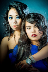 Naklejka premium Beautiful young women. Portrait of asian.